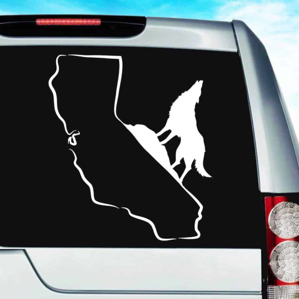 California Howling Wolf Vinyl Car Window Decal Sticker