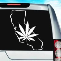 California Marijuana Leaf Vinyl Car Window Decal Sticker