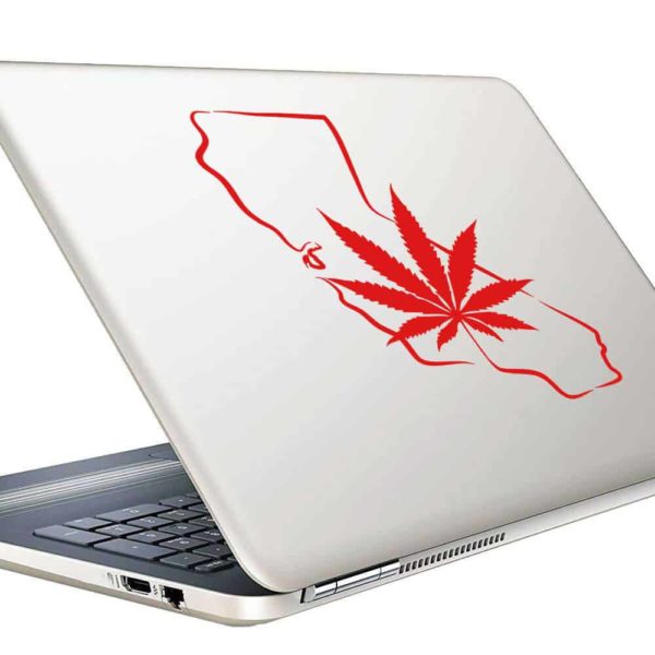 California Marijuana Leaf Vinyl Laptop Macbook Decal Sticker