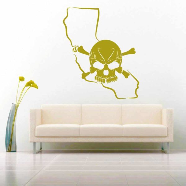 California Skull Vinyl Wall Decal Sticker