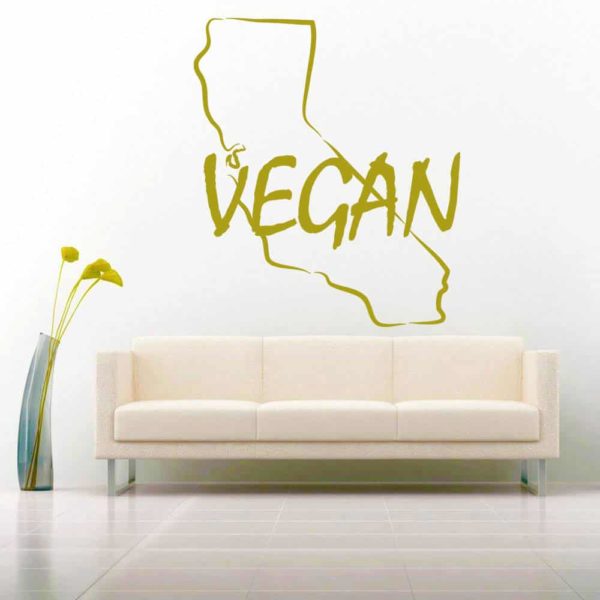 California Vegan Vinyl Wall Decal Sticker