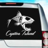 Captiva Island Fish Skeleton Vinyl Car Window Decal Sticker