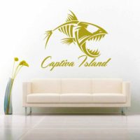 Captiva Island Fish Skeleton Vinyl Wall Decal Sticker