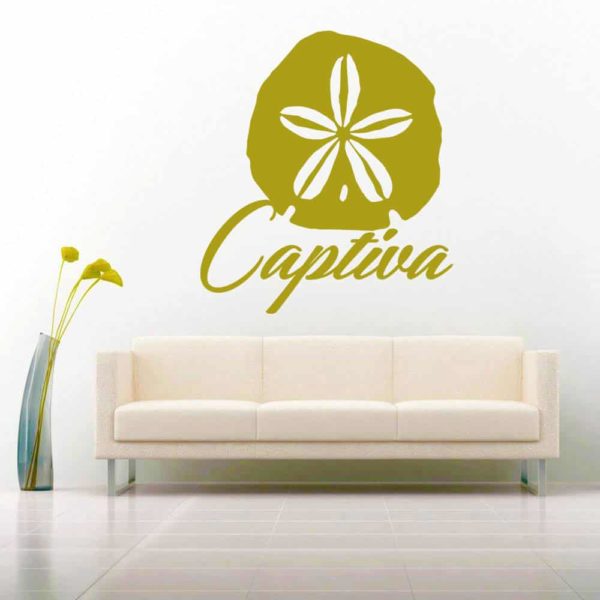 Captiva Island Florida Sand Dollar Vinyl Wall Decal Sticker