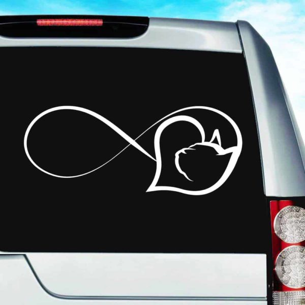 Cat Heart Inifinity Vinyl Car Window Decal Sticker
