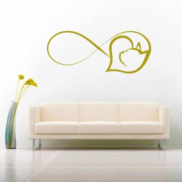 Cat Heart Inifinity Vinyl Wall Decal Sticker