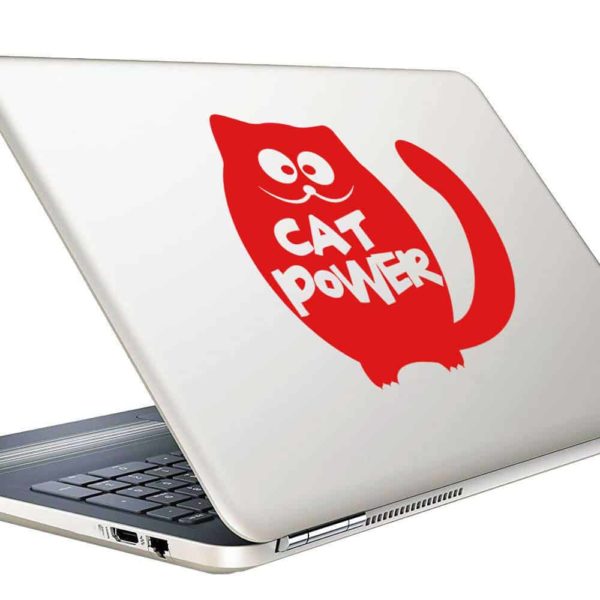 Cat Power Vinyl Laptop Macbook Decal Sticker