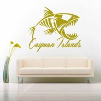 Cayman Islands Fish Skeleton Vinyl Wall Decal Sticker