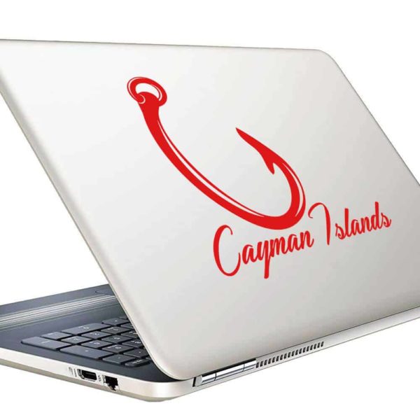 Cayman Islands Fishing Hook Vinyl Laptop Macbook Decal Sticker