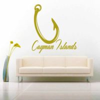 Cayman Islands Fishing Hook Vinyl Wall Decal Sticker