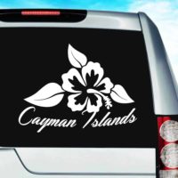 Cayman Islands Hibiscus Flower Vinyl Car Window Decal Sticker