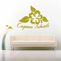 Cayman Islands Hibiscus Flower Vinyl Wall Decal Sticker