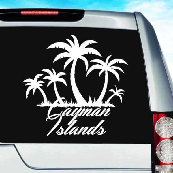 Cayman Islands Palm Tree Island Vinyl Car Window Decal Sticker