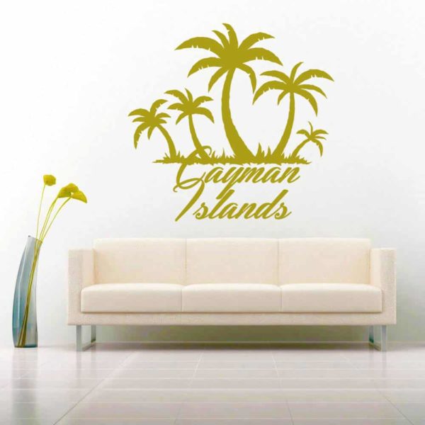 Cayman Islands Palm Tree Island Vinyl Wall Decal Sticker