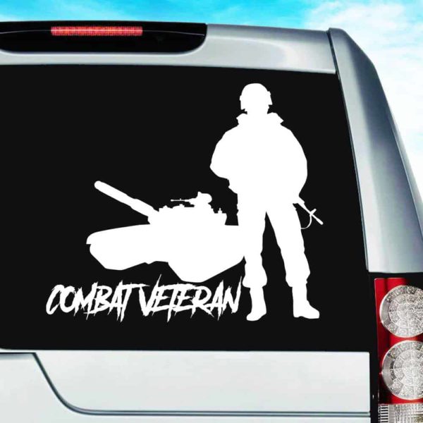Combat Veteran Soldier Tank Vinyl Car Window Decal Sticker