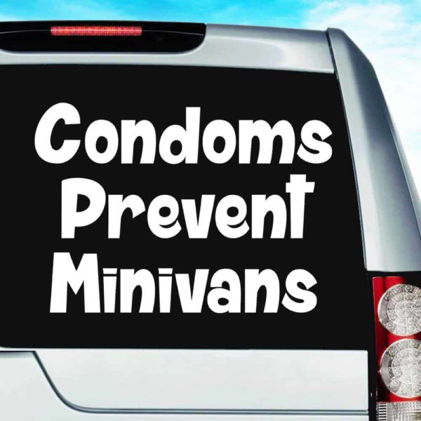 Condoms Prevent Minivans Vinyl Car Window Decal Sticker