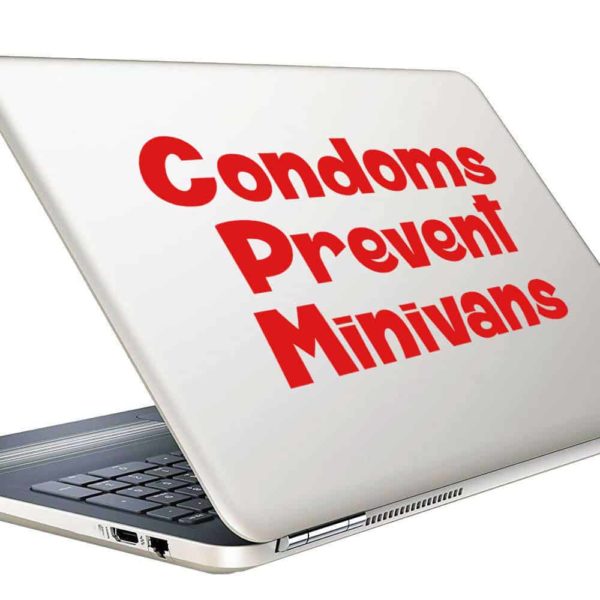 Condoms Prevent Minivans Vinyl Laptop Macbook Decal Sticker