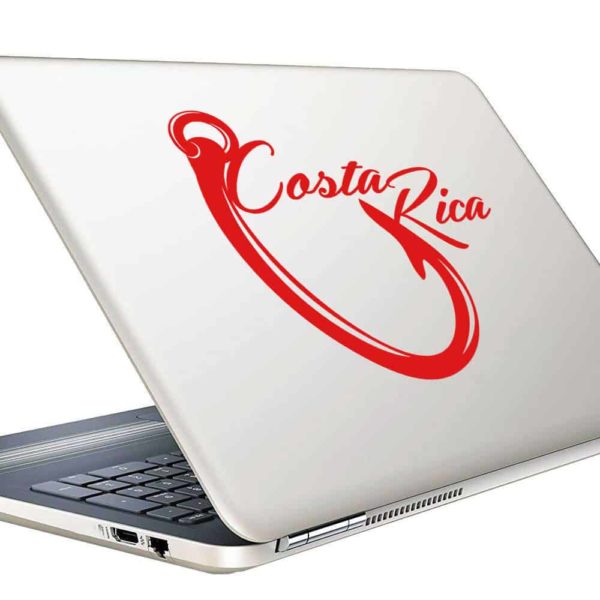 Costa Rica Fishing Hook Vinyl Laptop Macbook Decal Sticker