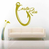 Costa Rica Fishing Hook Vinyl Wall Decal Sticker