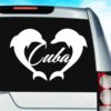 Cuba Dolphin Heart Vinyl Car Window Decal Sticker