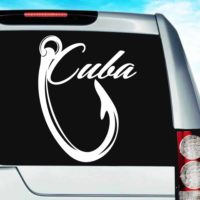 Cuba Fishing Hook Vinyl Car Window Decal Sticker