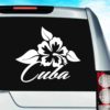 Cuba Hibiscus Flower Vinyl Car Window Decal Sticker