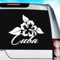 Cuba Hibiscus Flower Vinyl Car Window Decal Sticker