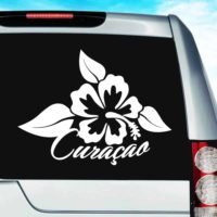 Curacao Hibiscus Flower Vinyl Car Window Decal Sticker
