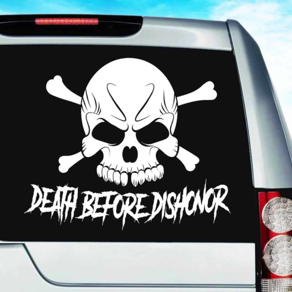 Death Before Dishonor Skull Vinyl Car Window Decal Sticker