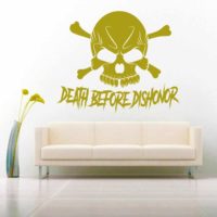 Death Before Dishonor Skull Vinyl Wall Decal Sticker