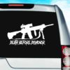 Death Before Dishonor Veteran Machine Gun Vinyl Car Window Decal Sticker