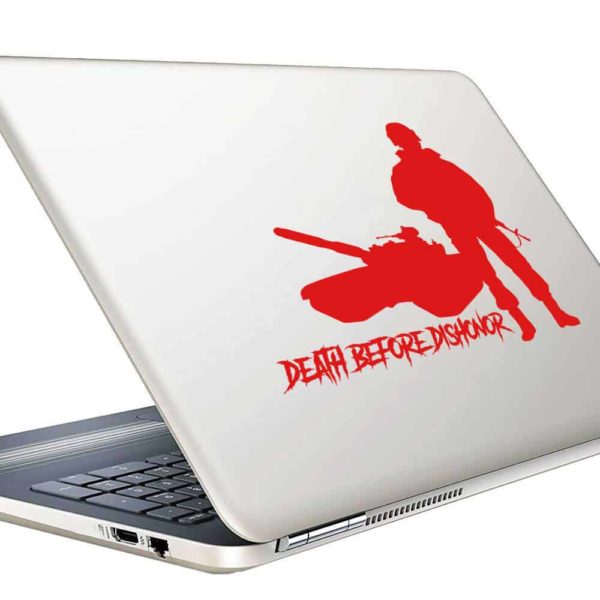 Death Before Dishonor Veteran Soldier Tank Vinyl Laptop Macbook Decal Sticker