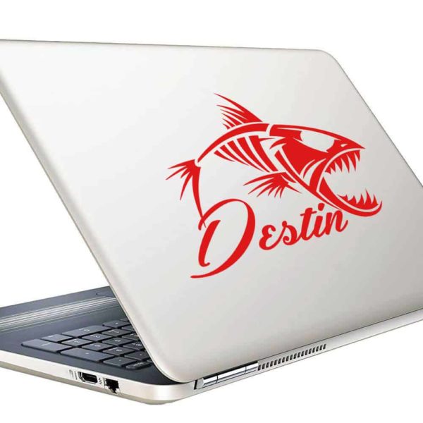 Destin Florida Fish Skeleton Vinyl Laptop Macbook Decal Sticker