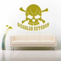 Disabled Veteran Skull Vinyl Wall Decal Sticker