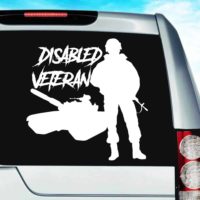 Disabled Veteran Soldier Tank Vinyl Car Window Decal Sticker