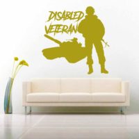 Disabled Veteran Soldier Tank Vinyl Wall Decal Sticker