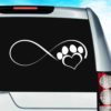 Dog Paw Heart Infinity Vinyl Car Window Decal Sticker