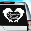 Dominican Republic Dolphin Heart Vinyl Car Window Decal Sticker