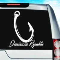 Dominican Republic Fishing Hook Vinyl Car Window Decal Sticker