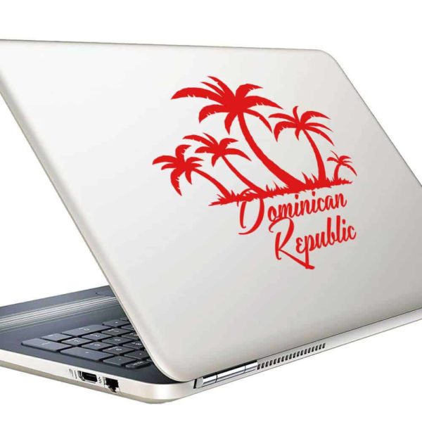 Dominican Republic Palm Tree Island Vinyl Laptop Macbook Decal Sticker