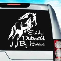 Easily Distracted By Horses Vinyl Car Window Decal Sticker