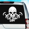 Eat Train Gain Skull Dumbbells Vinyl Car Window Decal Sticker
