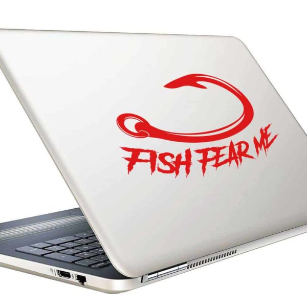 Fish Fear Me Hook Vinyl Laptop Macbook Decal Sticker