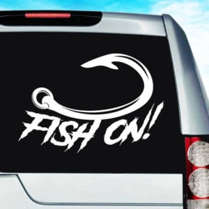 Vinyl Decal Sticker Hooked on Fishing #11 Car Truck Bumper Window JDM Fun 12" 
