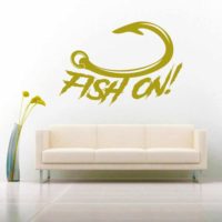 Fish On Hook Vinyl Wall Decal Sticker