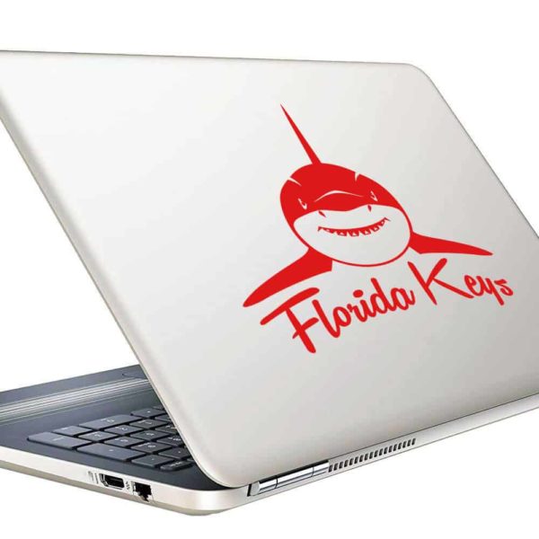 Florida Keys Shark Front View Vinyl Laptop Macbook Decal Sticker