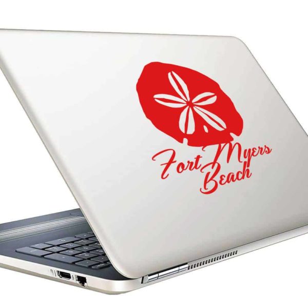 Fort Myers Beach Florida Sand Dollar Vinyl Laptop Macbook Decal Sticker