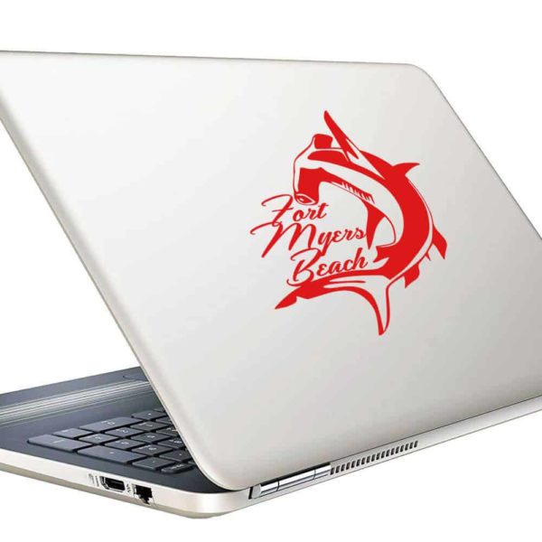 Fort Myers Beach Hammerhead Shark Vinyl Laptop Macbook Decal Sticker