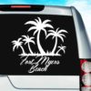 Fort Myers Beach Palm Tree Island Vinyl Car Window Decal Sticker