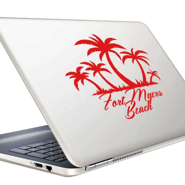 Fort Myers Beach Palm Tree Island Vinyl Laptop Macbook Decal Sticker